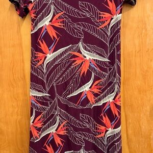 Fighting Eel Size XS Dress Malin Midi Burgundy Birds of Paradise NWOT
